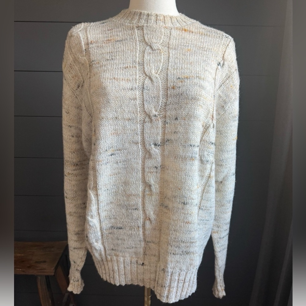Winona Knits Vintage Cream Speckled Knit Sweater Made in Minnesota Size Large
